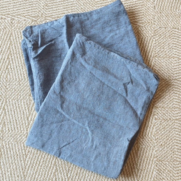 West Elm Other - West Elm Linen Blue Brown Pillow (2) Standard Shams